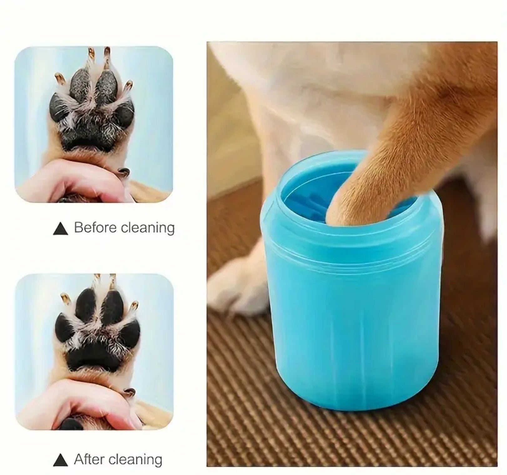 Silicone Paw Cleaner Cup for Pets – Manual, Soft Bristles