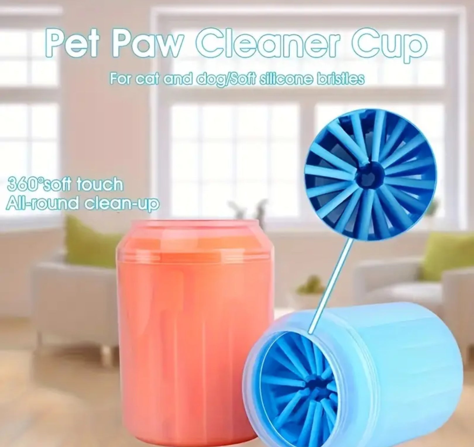 Silicone Paw Cleaner Cup for Pets – Manual, Soft Bristles