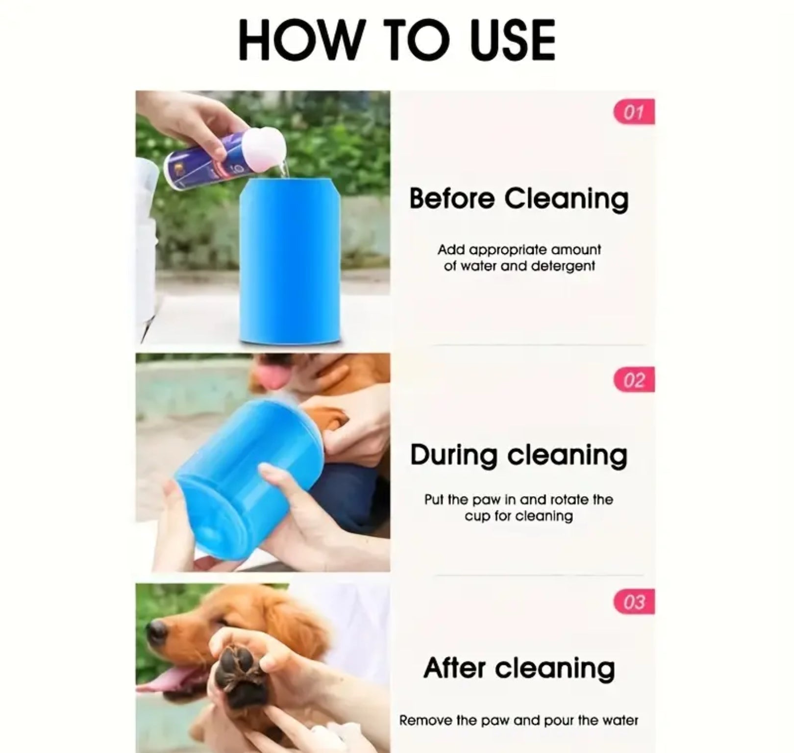 Silicone Paw Cleaner Cup for Pets – Manual, Soft Bristles
