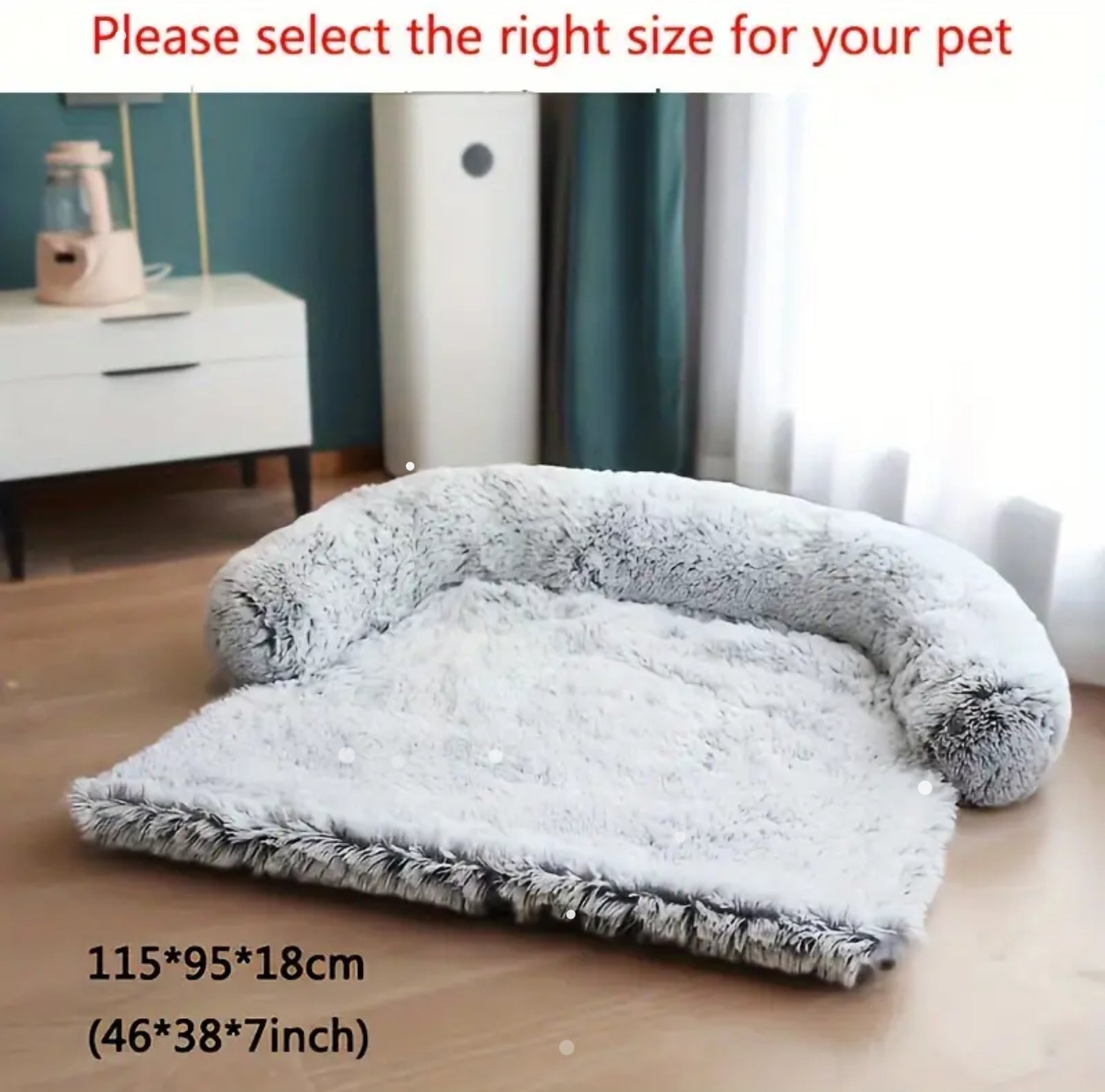 Plush Sofa Bed for Pets – With Neck Cushion & Furniture Protection