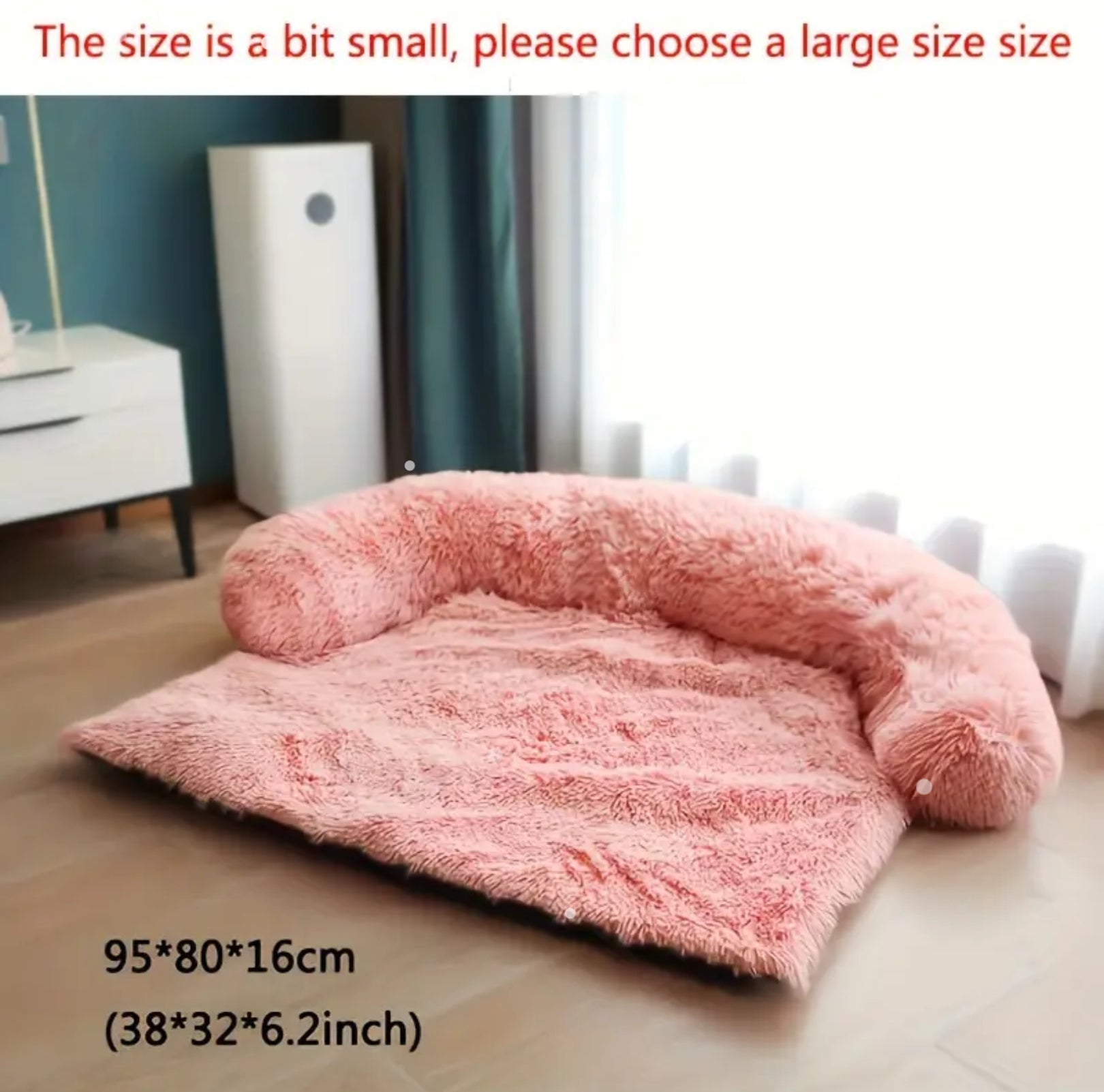 Plush Sofa Bed for Pets – With Neck Cushion & Furniture Protection