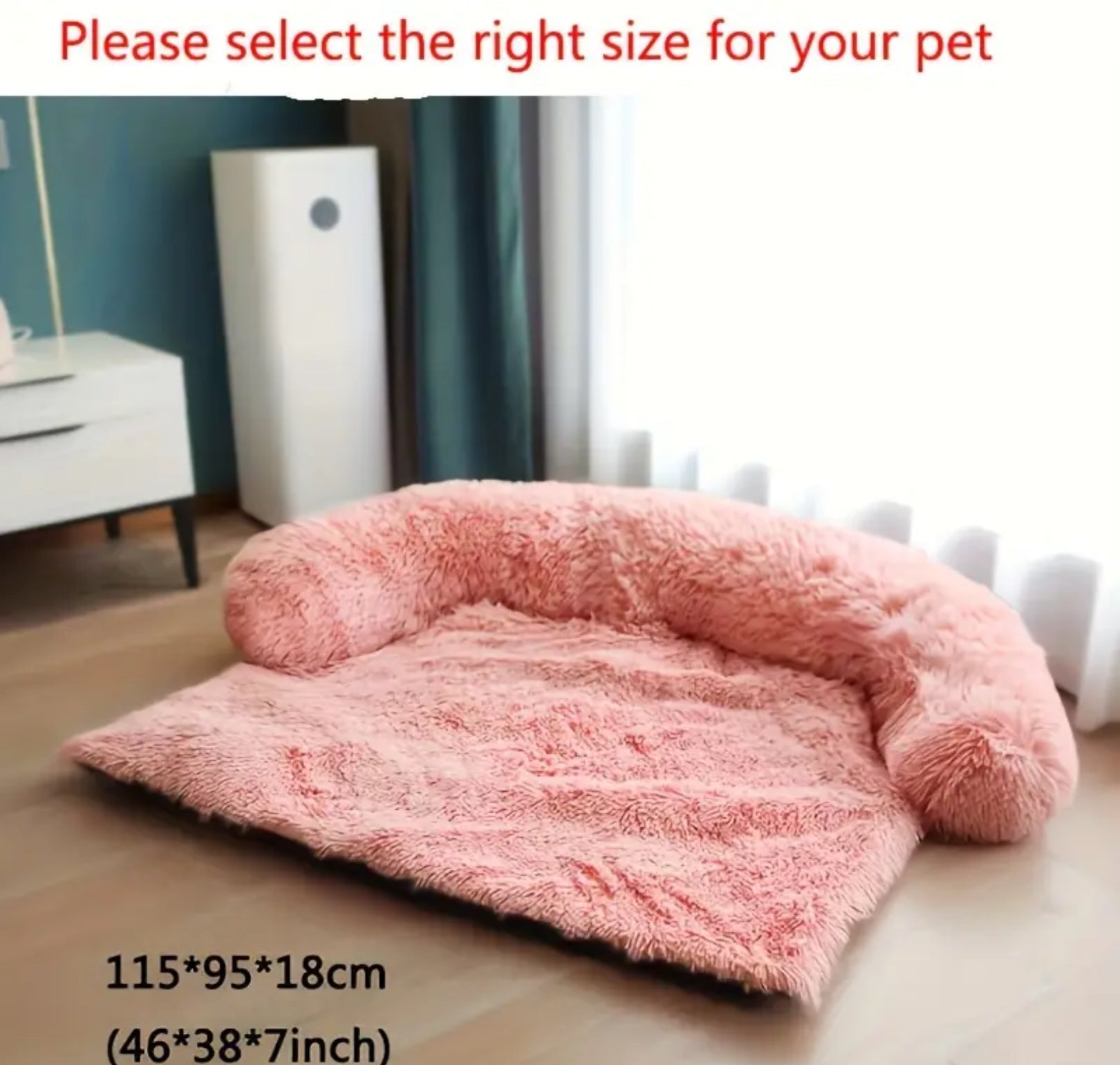 Plush Sofa Bed for Pets – With Neck Cushion & Furniture Protection