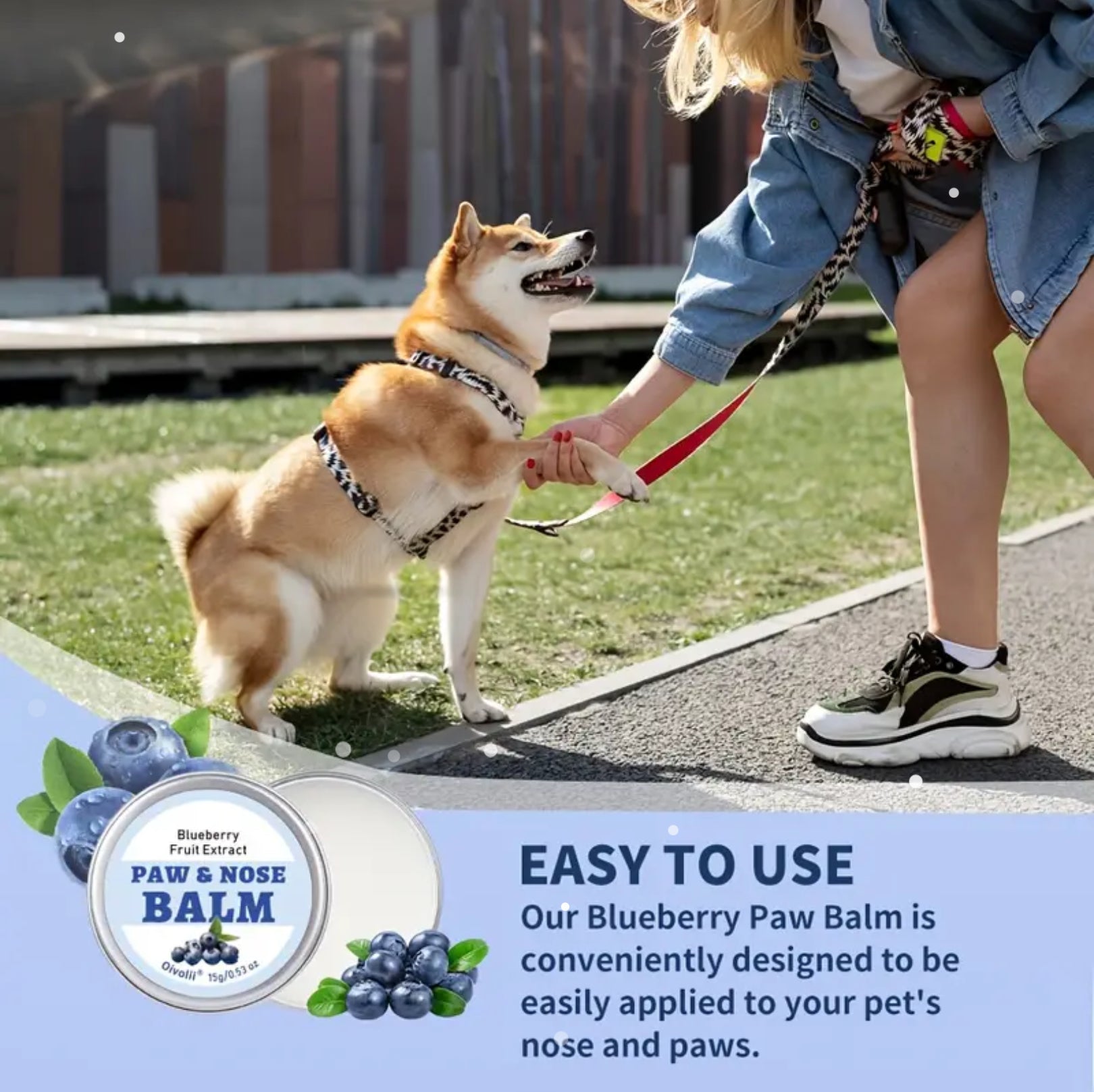 Natural Dog Paw & Nose Balm – Hydrating Vanilla, Coconut & Blueberry Formula