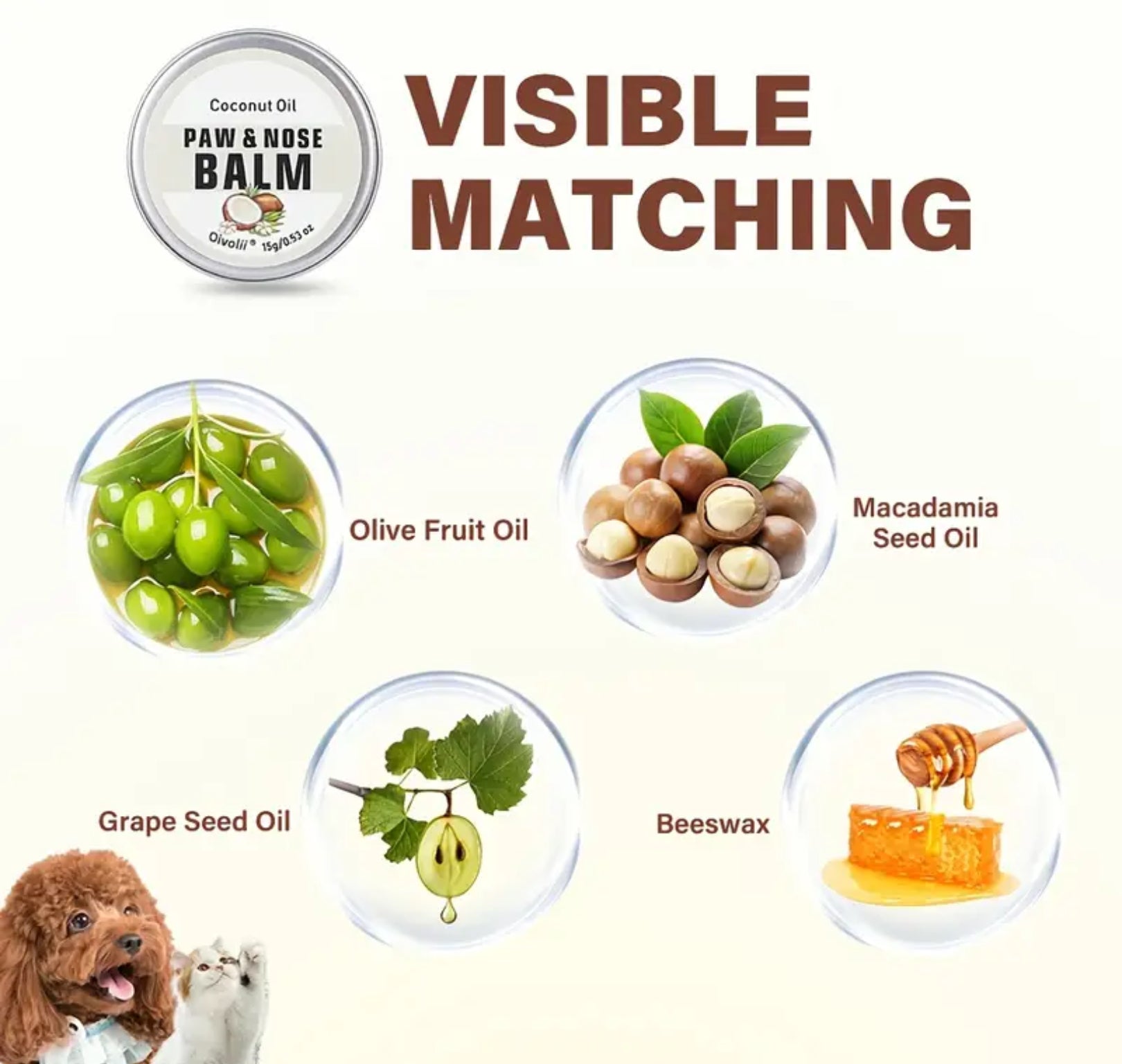 Natural Dog Paw & Nose Balm – Hydrating Vanilla, Coconut & Blueberry Formula