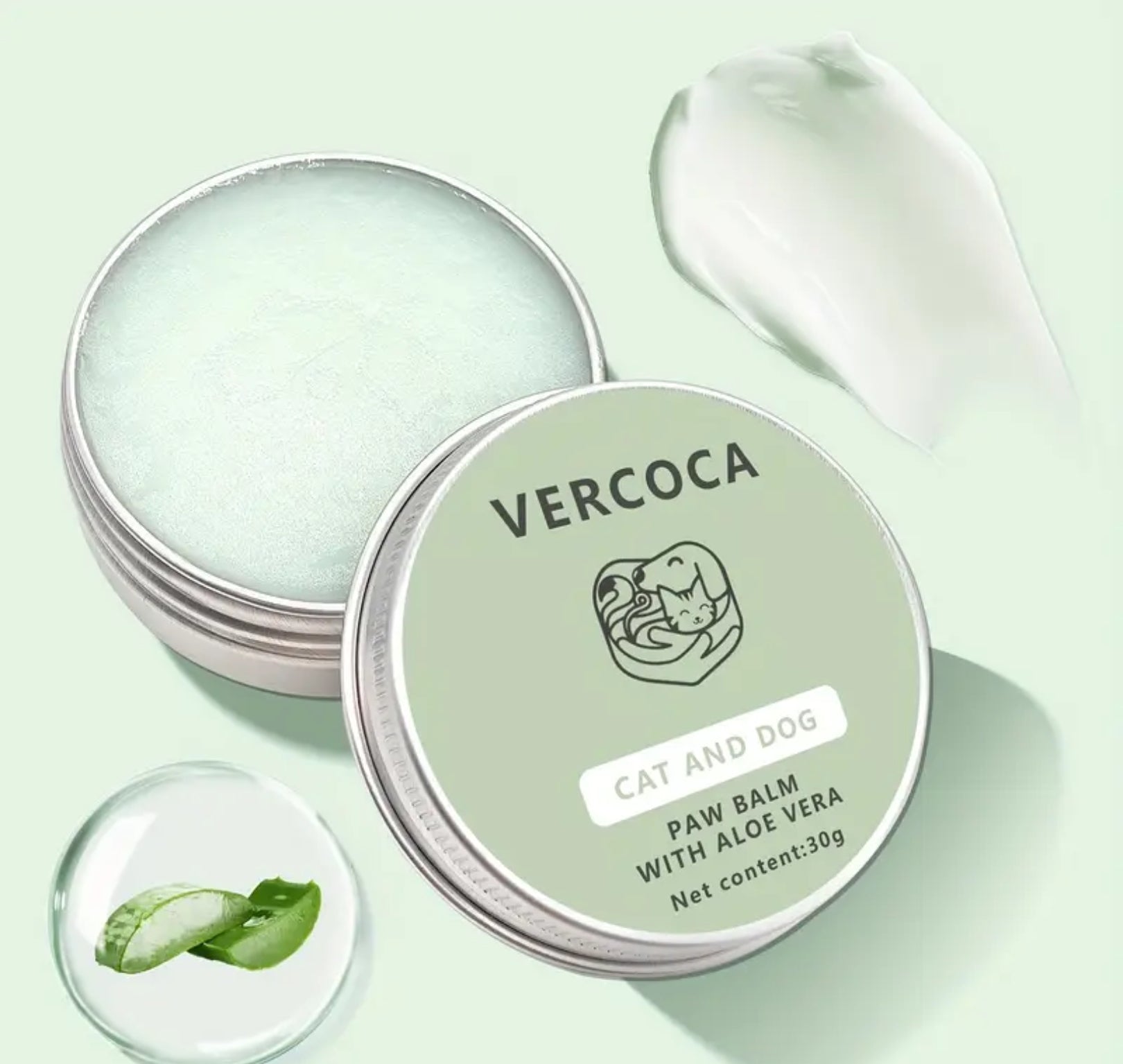 VERCOCA Natural Dog Paw & Nose Balm – Moisturizing & Soothing Skin Care