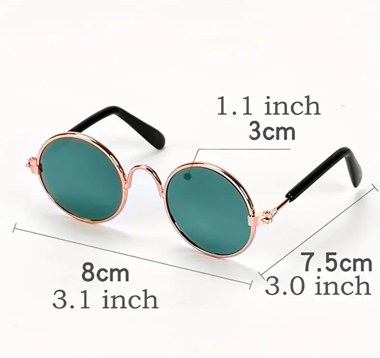 Pet Sunglasses 4-Pack – Retro Round Glasses for Cats & Small Dogs