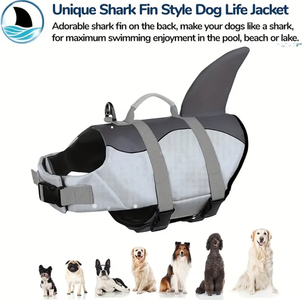 Pink Mermaid Shark Swimsuit for Dogs – Adjustable & Washable Pet Summer Outfit