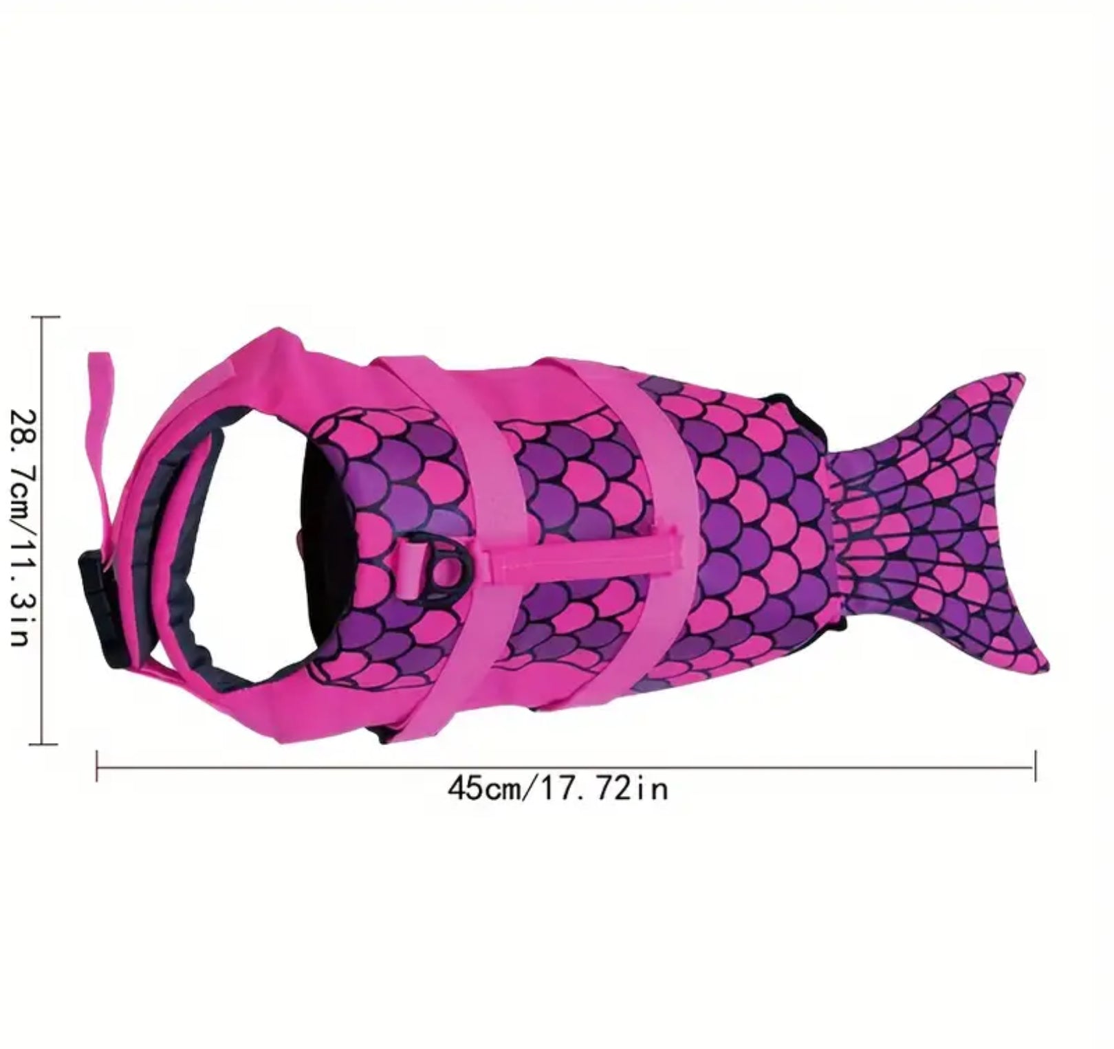 Pink Mermaid Shark Swimsuit for Dogs – Adjustable & Washable Pet Summer Outfit
