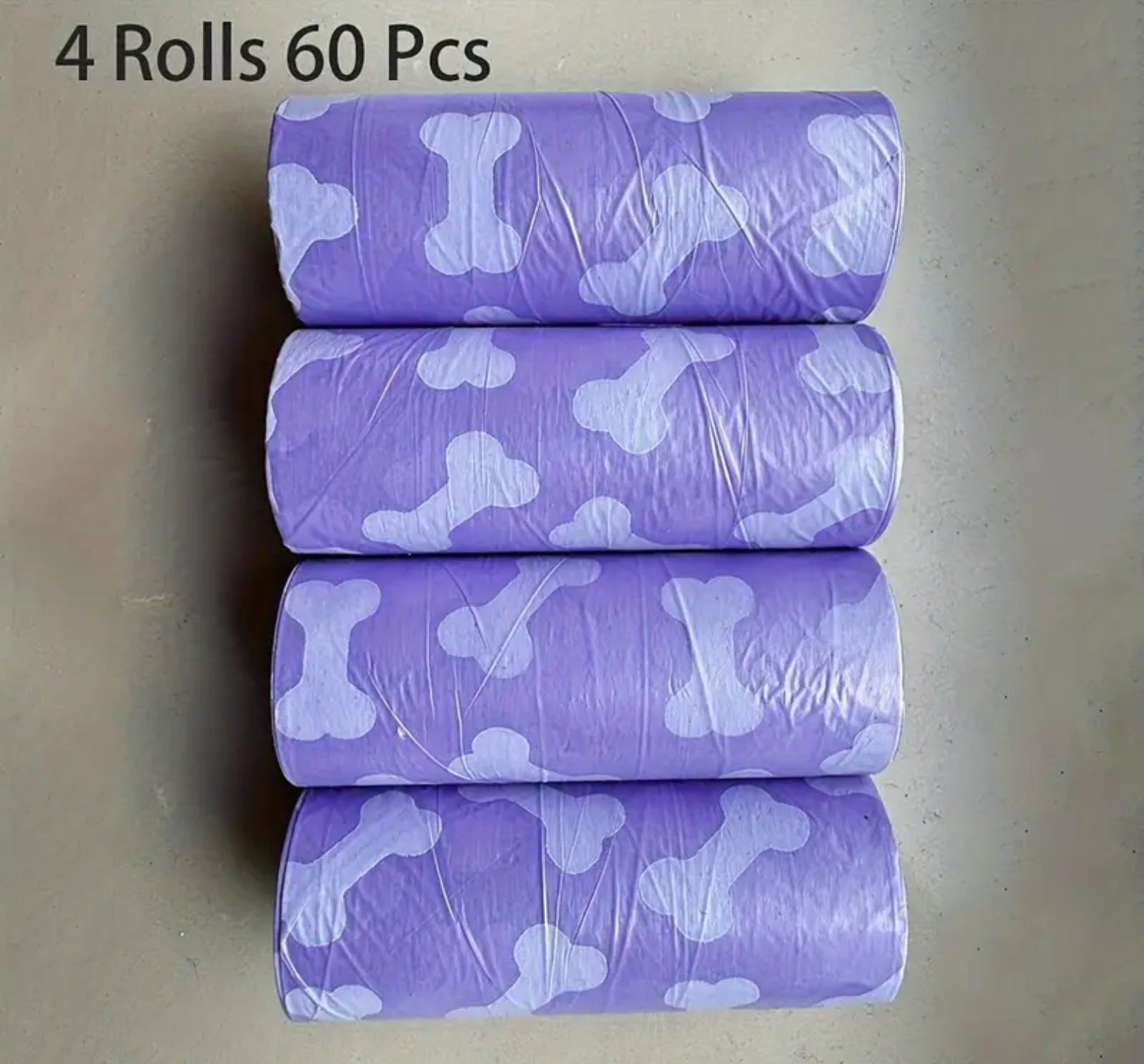 Dog Poop Bags – 60 Leak-Proof Bone-Printed Bags