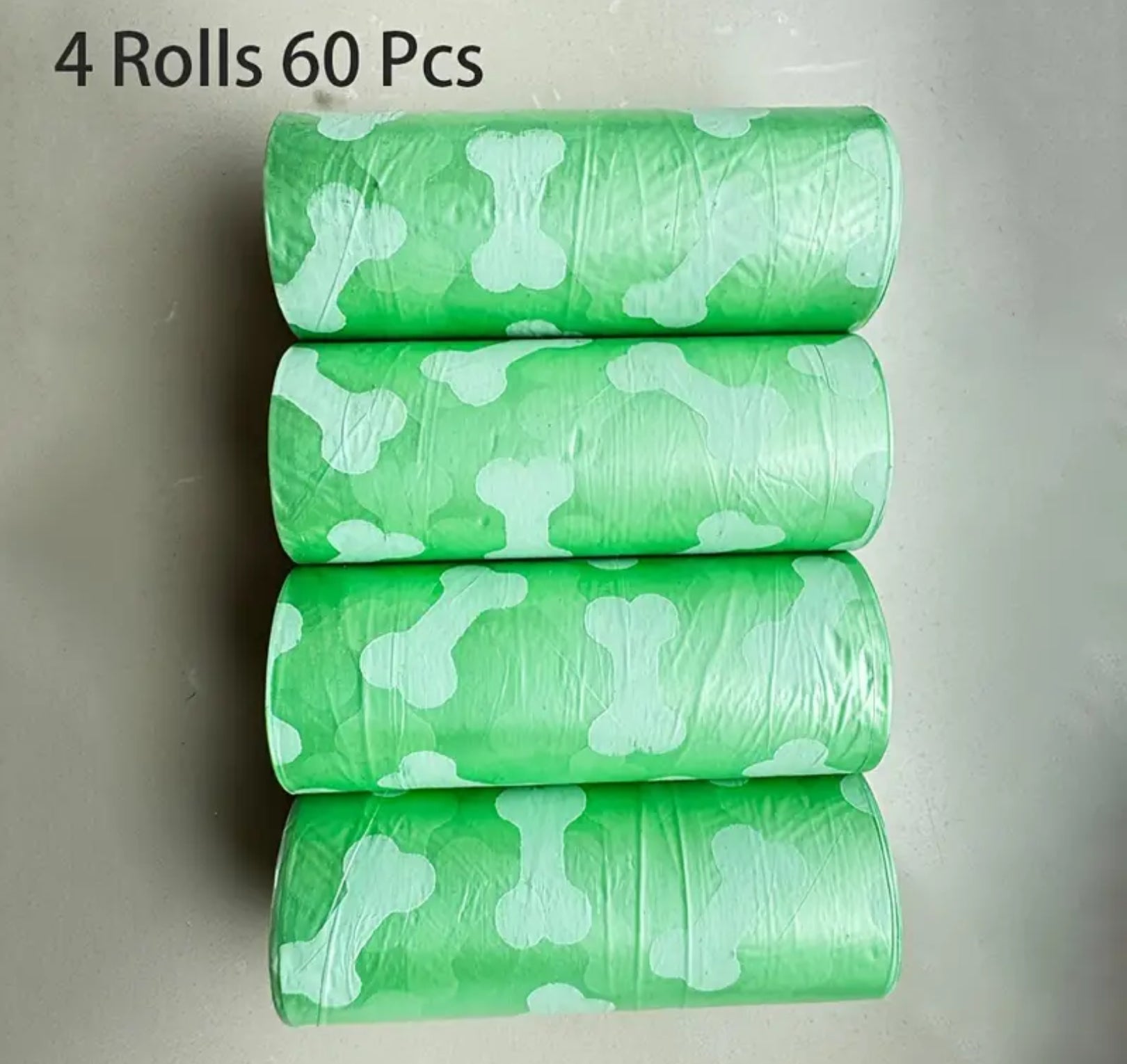 Dog Poop Bags – 60 Leak-Proof Bone-Printed Bags