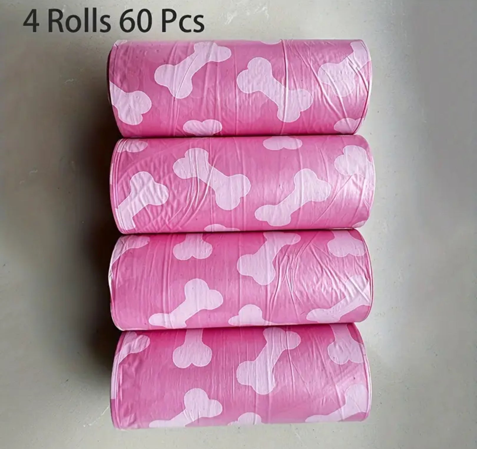 Dog Poop Bags – 60 Leak-Proof Bone-Printed Bags