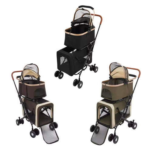 Double Pet Stroller – Twin Carrier for Dogs & Cats
