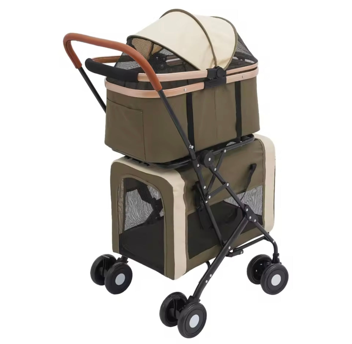 Double Pet Stroller – Twin Carrier for Dogs & Cats