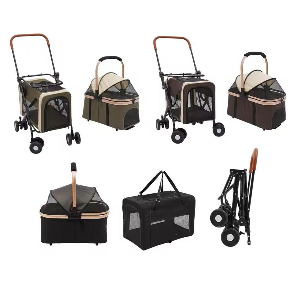 Double Pet Stroller – Twin Carrier for Dogs & Cats