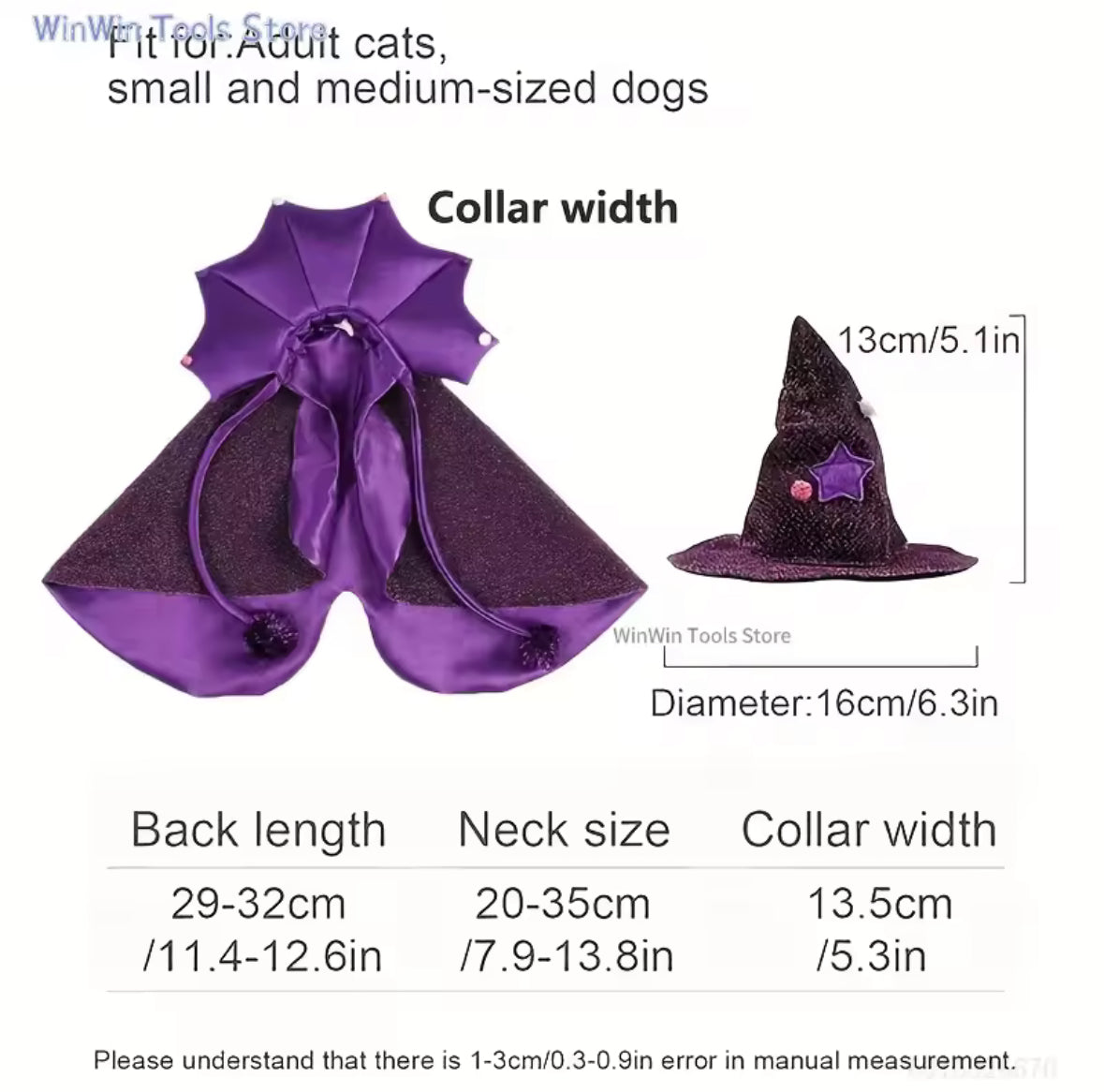 🧙‍♀️ Pet Witch Costume – Magical Fancy Dress for Cats and Dogs