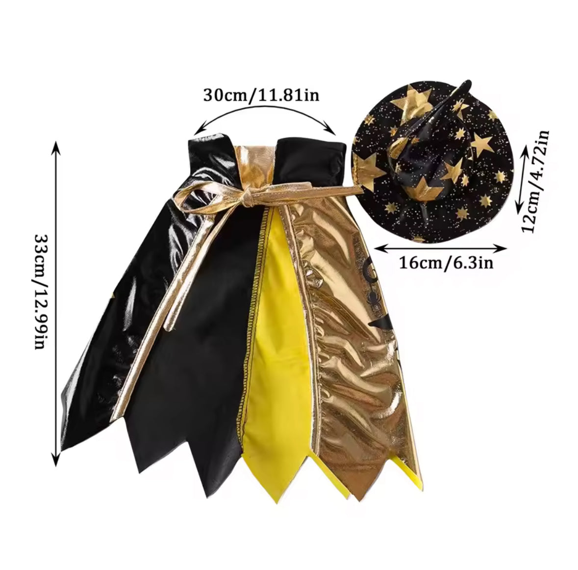 🎃 Pet Halloween Costume – Cloak & Hat for Cats and Dogs