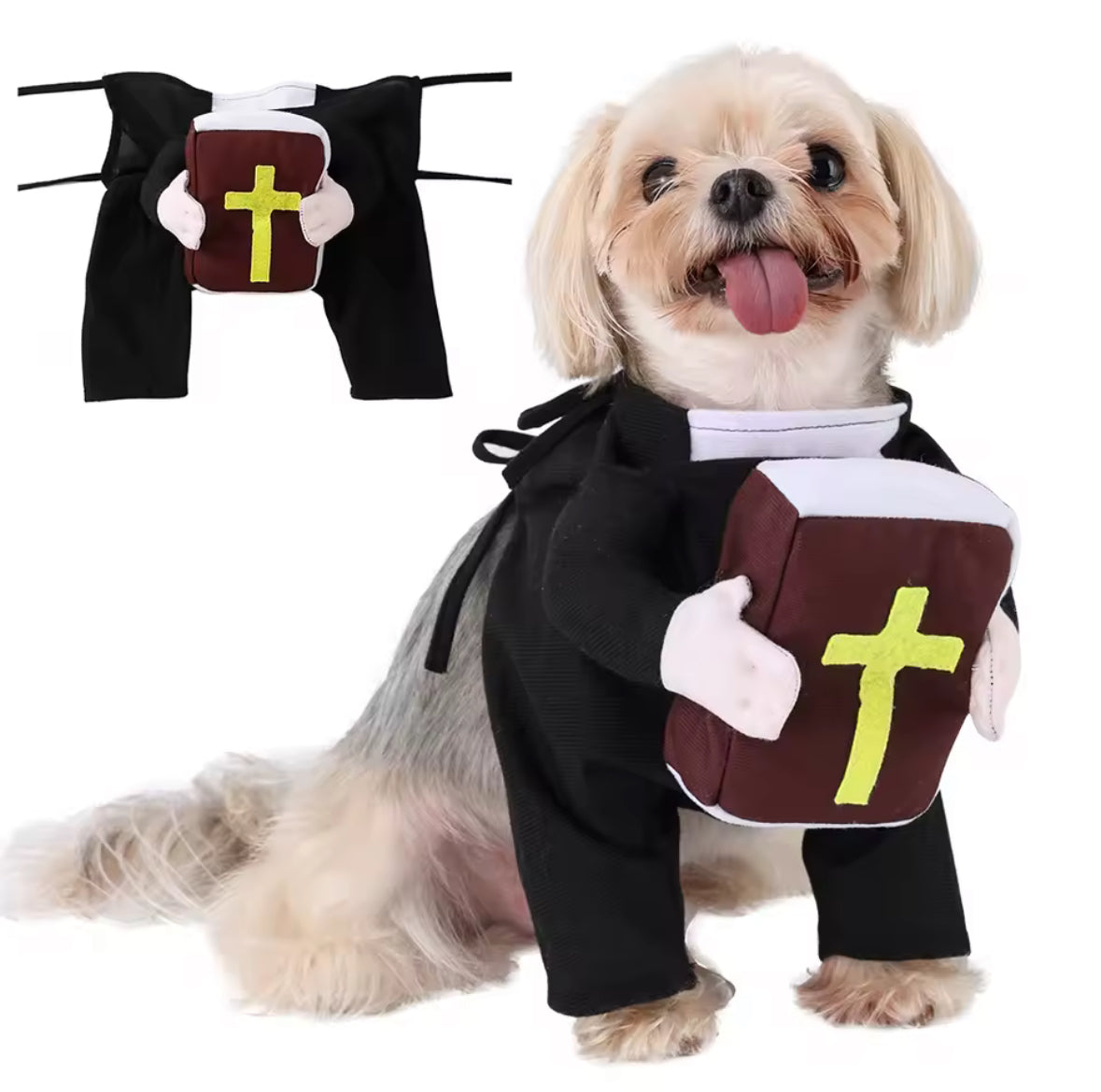 ✝️ Pet Priest Costume – Fancy Dress for Cats and Dogs
