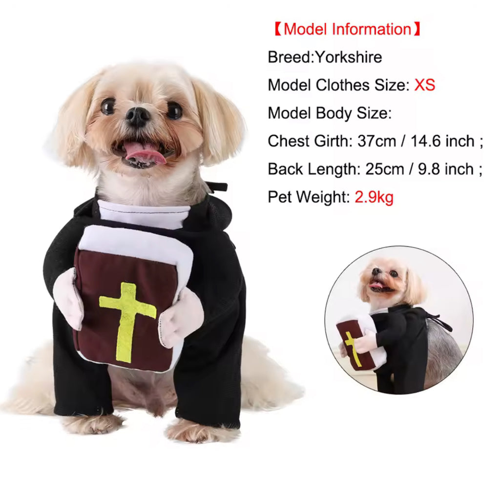 ✝️ Pet Priest Costume – Fancy Dress for Cats and Dogs
