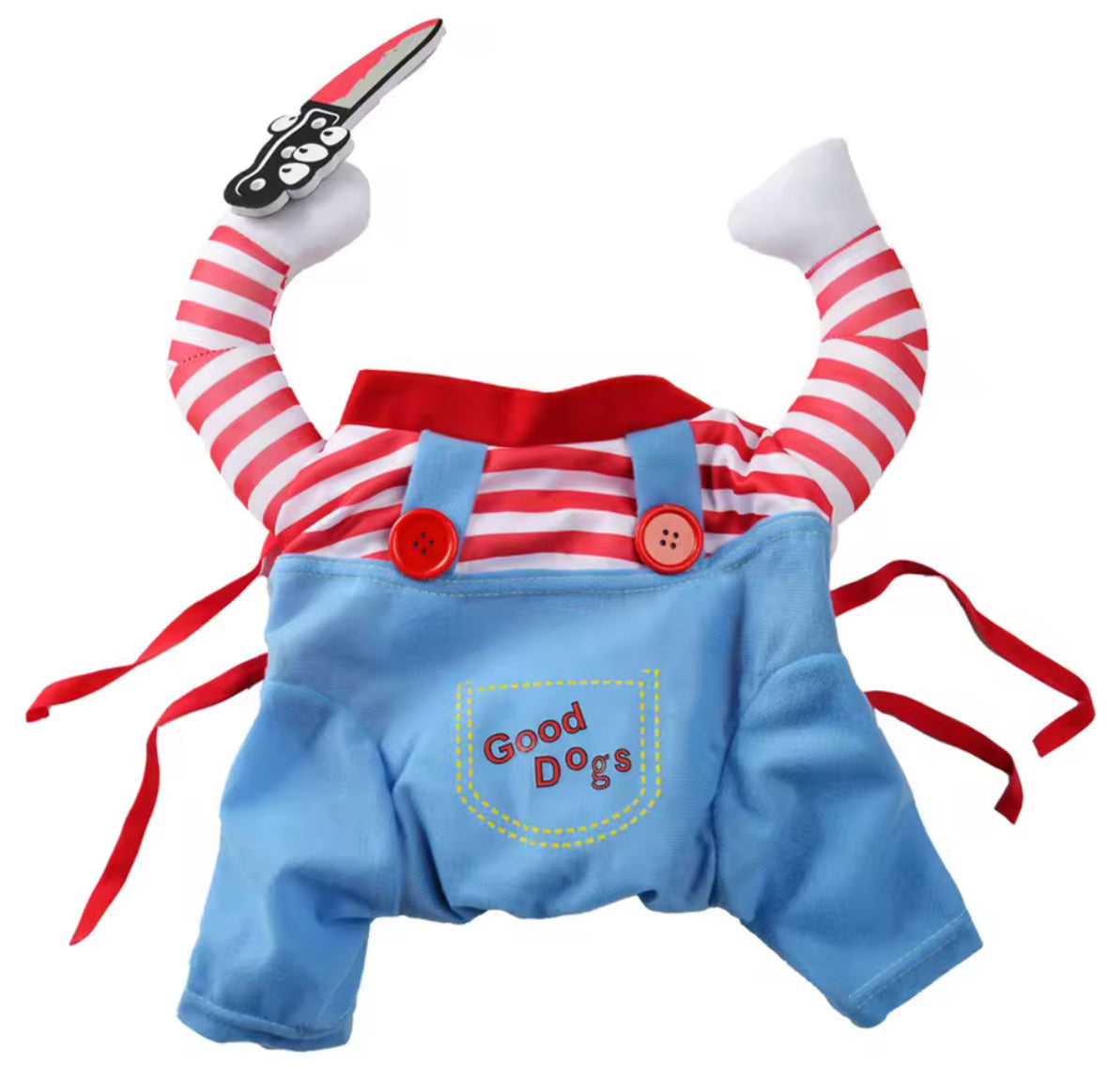 🔪 Pet Chucky Costume – Horror Fancy Dress for Cats and Dogs
