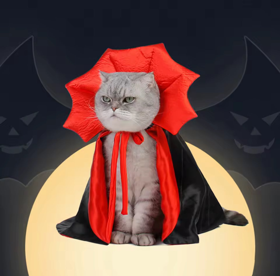 🧛‍♂️ Dracula Cloak for Pets – Gothic Fancy Dress for Cats & Dogs