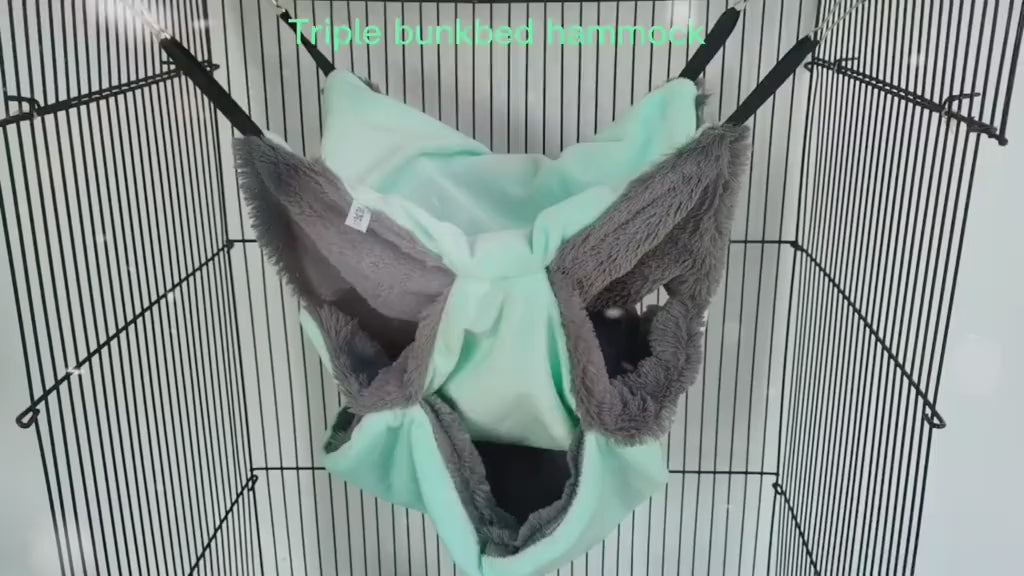 Soft Hanging Hammock for Small Pets – Cozy Polyester Sleeping Pouch for Hamsters, Mice & Squirrels with Starfish & Fish Design